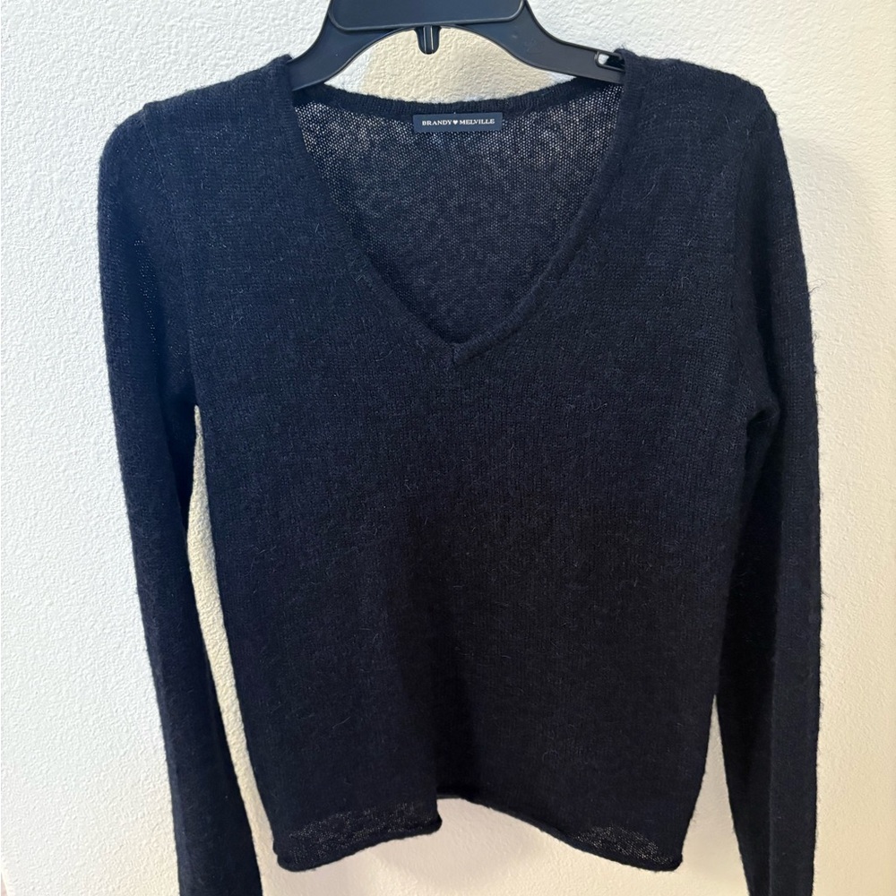 Brandy Melville Black V-Neck Sweater